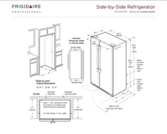 22 Pies Cúbico Refrigerator Side-by-Side | Dispensador de Agua y Hielo | Counter Depth
