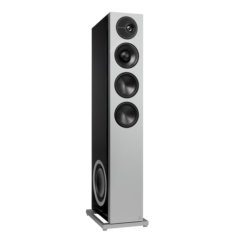 D15 High-Performance Tower Speaker with Dual 8” Passive Bass Radiators (Black Right)