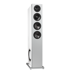 D15 High-Performance Tower Speaker with Dual 8” Passive Bass Radiators (White Right)