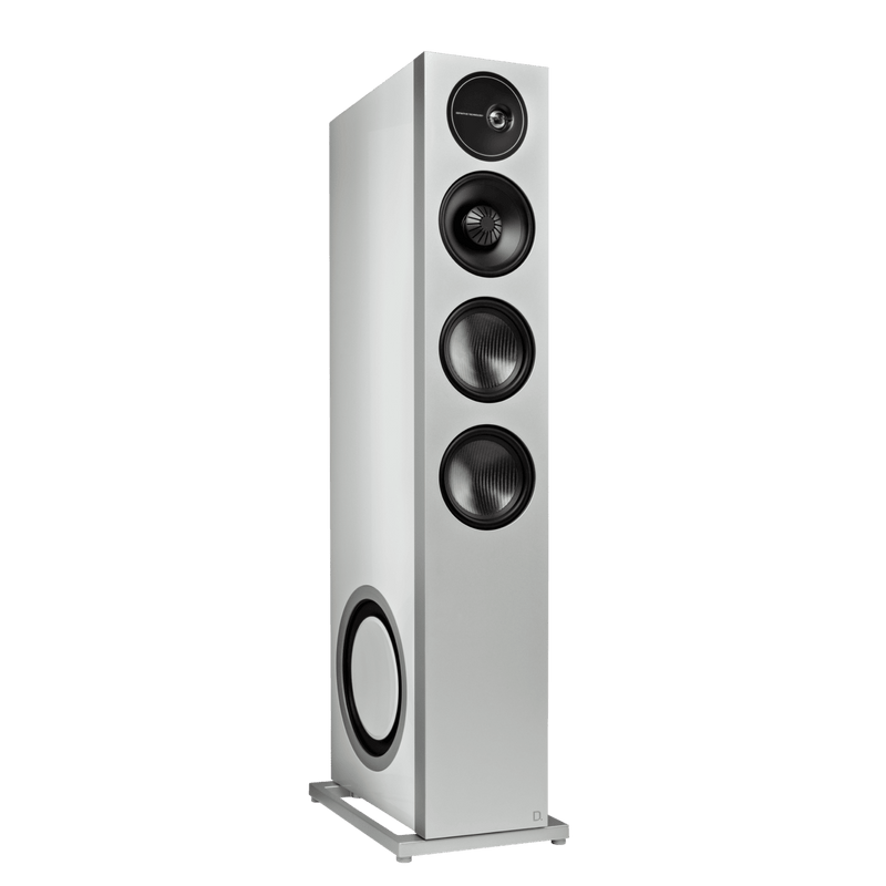 Flagship Tower Loudspeaker with Dual 10" Passive Bass Radiators (White Right)