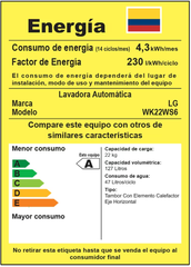 LG WashTower Lavadora (22kg/48lbs) & Secadora (22kg/48lbs) con Inteligencia Artificial AI DD
