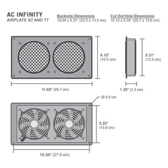 Gabinete tranquilo Airplate T7, cine en casa y sistema de pesos americano sistema del ventilador, 12 pulgadas