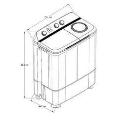 Lavadora Semiautomática De Dos Tinas De 10 Kg MaxSpin Dry Blanca