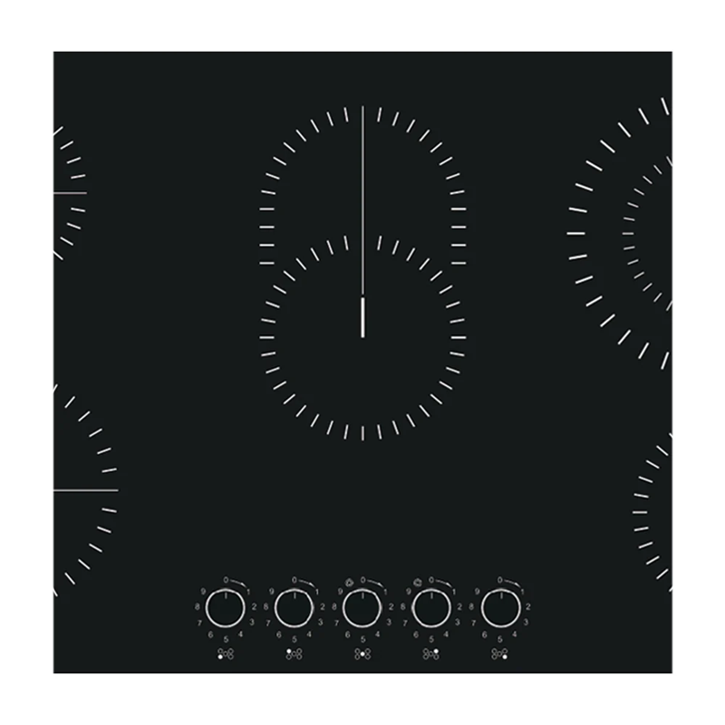 90 Estufa Empotrable Eléctrica de Vitrocerámica | 5 Quemadores | 9 Niveles de Temperatura