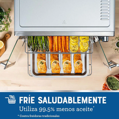 Horno Oster® extra grande puertas estilo francés con freidora de aire y recubrimiento interno antiadherente