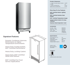 18 Pies Cúbico Refrigerador Comercial