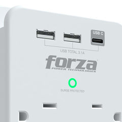 Toma de Pared con Protector Contra Sobretensiones 490J/1875W, 6 Salidas, Puertos USB, 120V