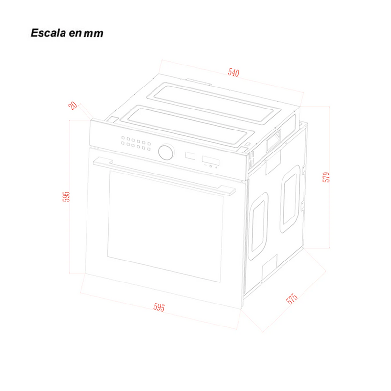Drija Índico 60 Air Eléctrico Horno Multifuncional Empotrable Eléctrico