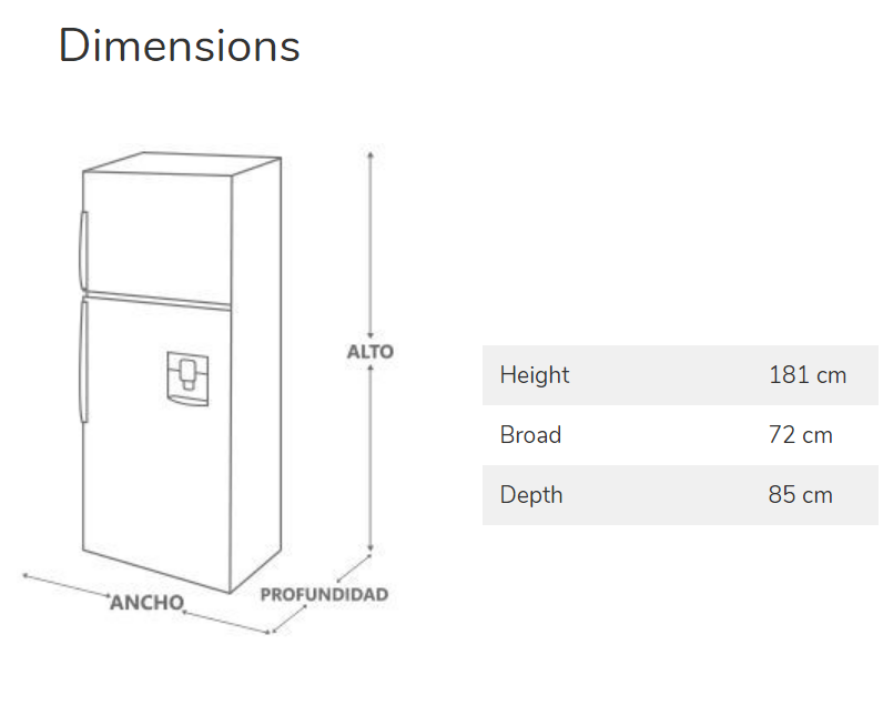 18 Pies Cúbico Refrigerador Top Mount | Dispensador De Agua