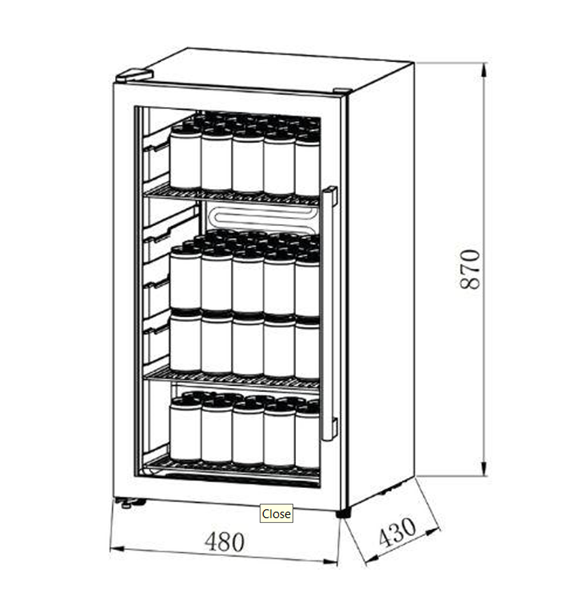 Centro de Bebidas independiente - 85 Lltros / 70 Latas