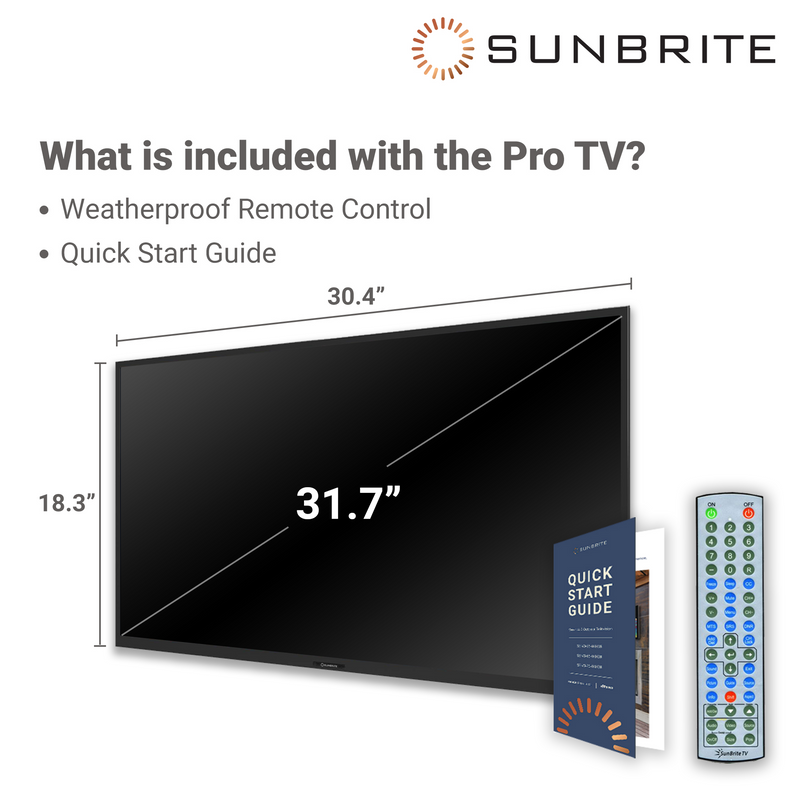 SunBrite Pros Series | Televisor De 32" | 1K | Outdoor TV | LED | HDR | Full Sun | Black