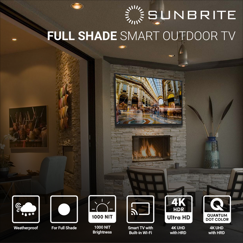 SunBrite Verdana Series | Televisor De 55" | 4K | Outdoor TV | UHD | HDR | Full Shade | Black
