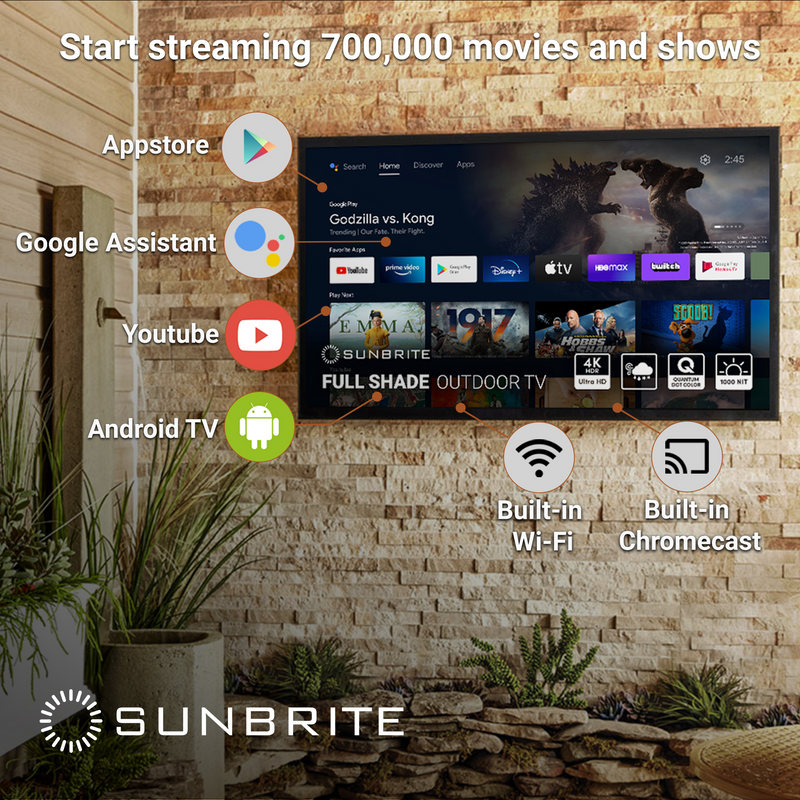 SunBrite Verdana Series | Televisor De 55" | 4K | Outdoor TV | UHD | HDR | Full Shade | Black