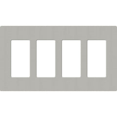 Lutron Claro Designer Wallplate | Sin Tornillos | 4 Gang