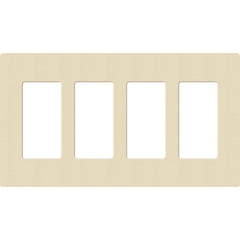 Lutron Claro Designer Wallplate | Sin Tornillos | 4 Gang