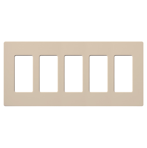Lutron Claro Designer Wallplate | Sin Tornillos | 5 Gang
