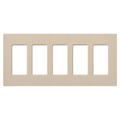Lutron Claro Designer Wallplate | Sin Tornillos | 5 Gang
