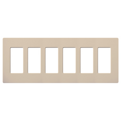 Lutron Claro Designer Wallplate | Sin Tornillos | 6 Gang