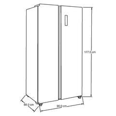 Refrigerador Whirlpool 18 pies cúbicos Side by Side Xpert Inverter Gris