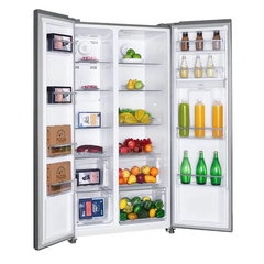 Refrigerador Xpert Inverter Side by Side con dispensador de agua Gris