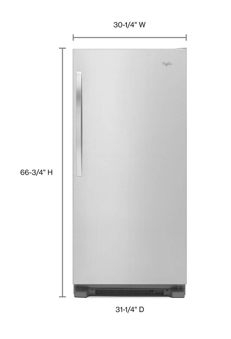 Refrigerador completo de 31 pulgadas con compartimento para pizza en la puerta