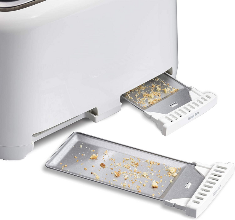 4 Slice Toaster with Extra-Wide Slots, White