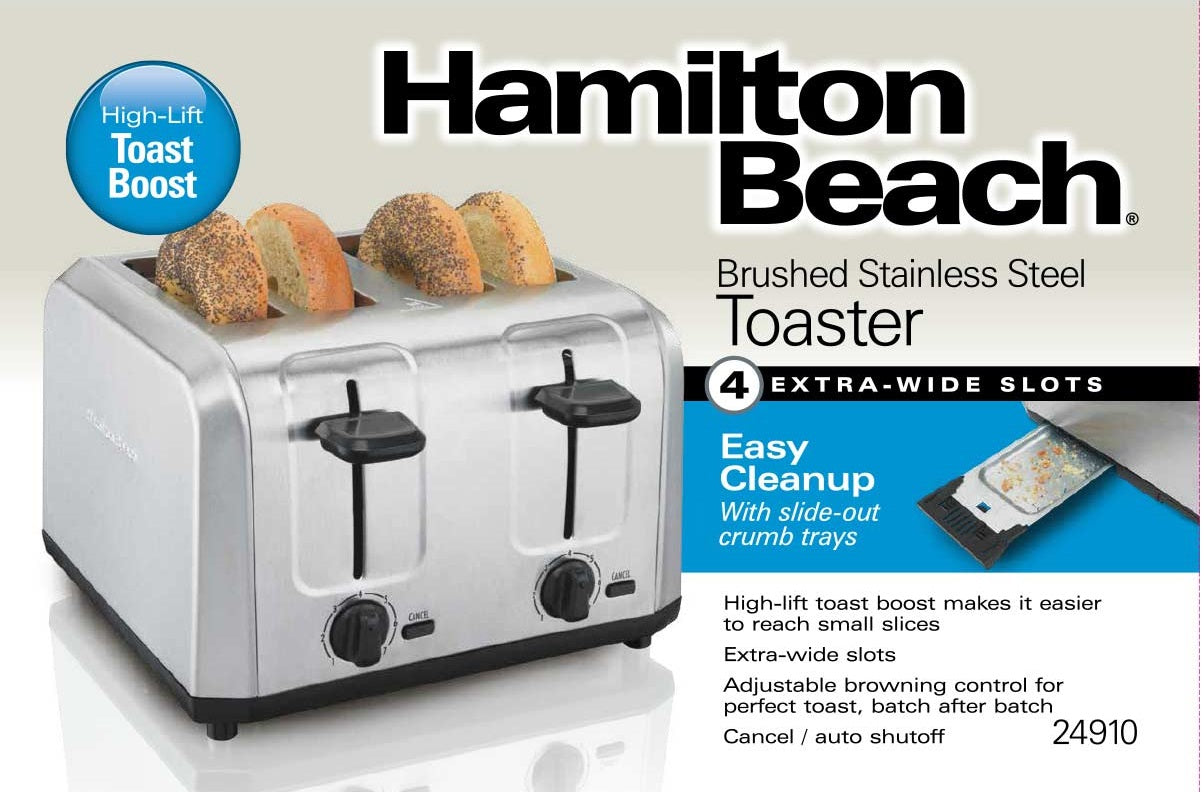 Tostadora Hamilton Beach de ranura extraancha con selector de intensidad de  tostado, apagado automático, botón de cancelación y función de expulsión