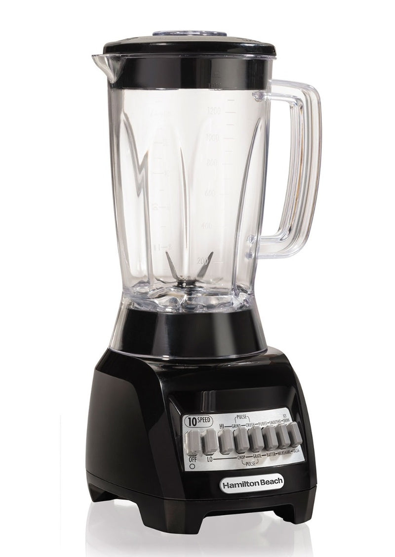 Licuadora de 10 velocidades con frasco de plástico de 48 oz, 500W negro