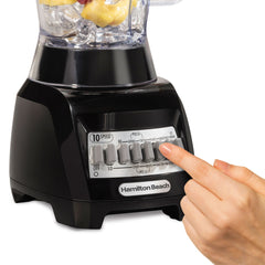 Licuadora de 10 velocidades con frasco de plástico de 48 oz, 500W negro