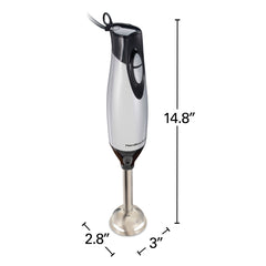 2 Speed Hand Blender with Whisk and Chopping bowl, Silver