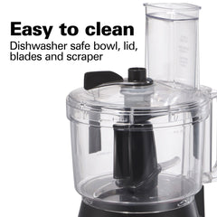 10-Cup Food Processor with Bowl Scraper, Black & Stainless