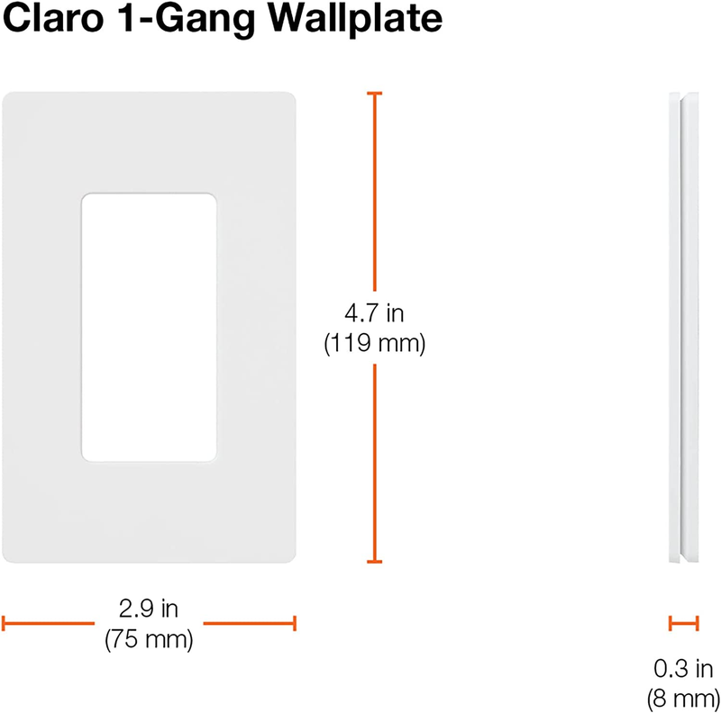 Lutron Claro 1 Gang Decorator/Rocker Wallplate, Satin, Midnight