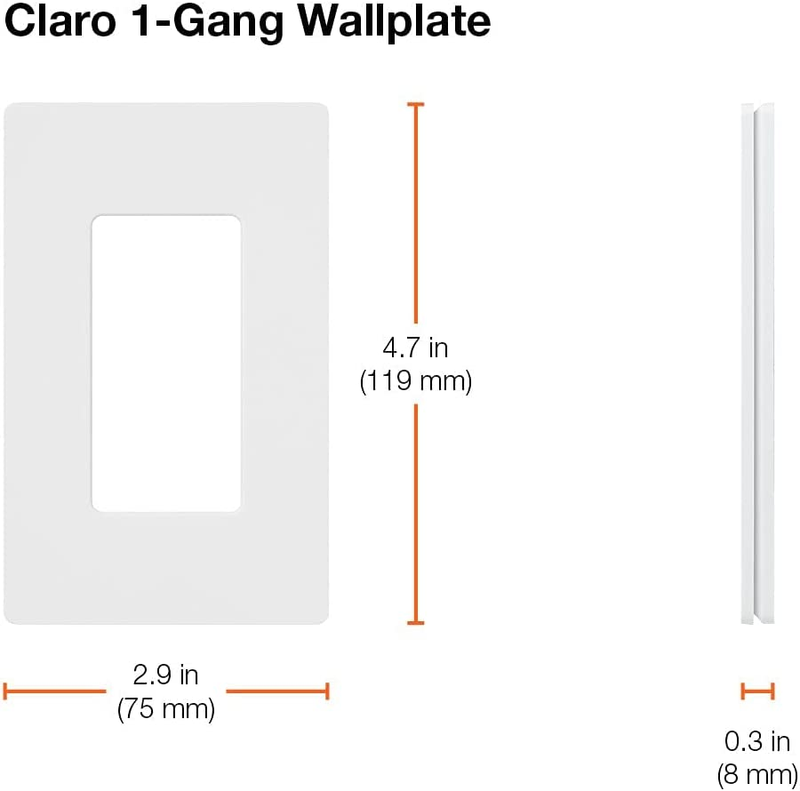 Lutron Claro 1 Gang Decorator/Rocker Wallplate, Satin, Snow