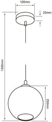 Lámpara colgante, interior cromado suspendido S / L100-240V E27
