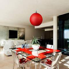 Lámpara Colgante Decorativa Interior Suspendida, Cristal Rojo, Base E26 20W 100-240V
