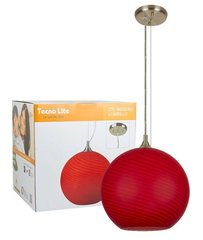 Lámpara Colgante Decorativa Interior Suspendida, Cristal Rojo, Base E26 20W 100-240V