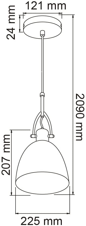 Lámpara de luminaria colgante, 15W Cromado 100-240V