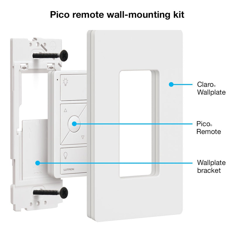 Lutron Pico Remote Control with Wall Mounting Kit, White