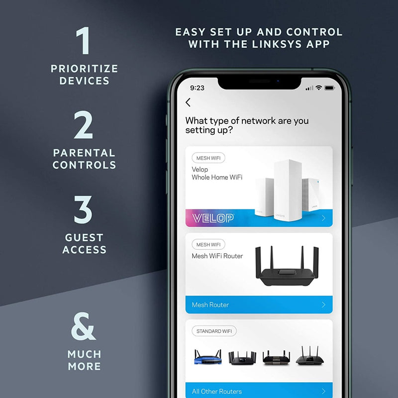 Enrutador Linksys MAX-STREAM Mesh WiFi 6