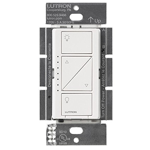 Lutron Caseta Wireless Switch, Multi-Location, In-Wall, 6 Amp, White Grey