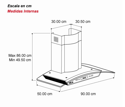 Extractor de pared de 90 cm | Extractor de grasa