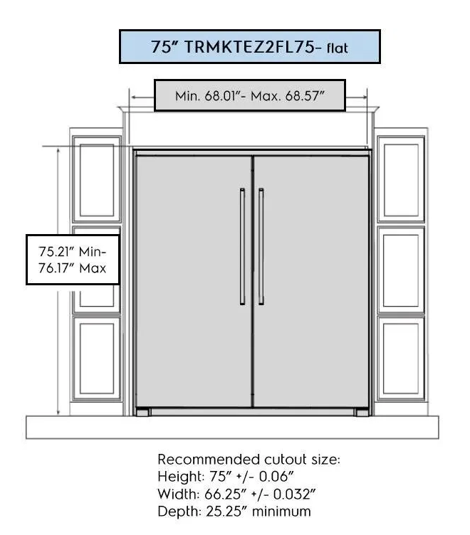 Frigidaire Professional Kit de molduras dobles de 75 ”- Diseño plano