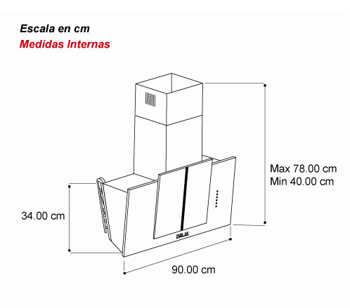 Extractor de pared de 90 cm | Extractor de grasa