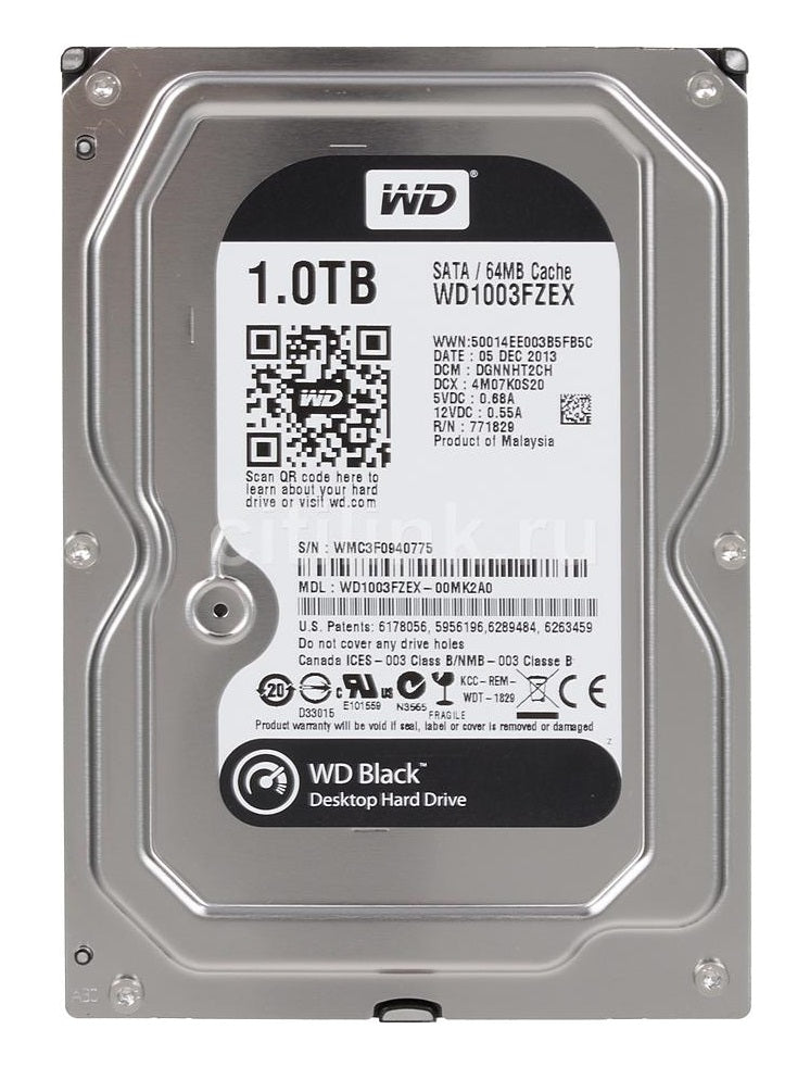 WD Black 1TB Performance Desktop Hard Disk Drive - 7200 RPM SATA 6 Gb/s 64MB Cache 3.5 Inch