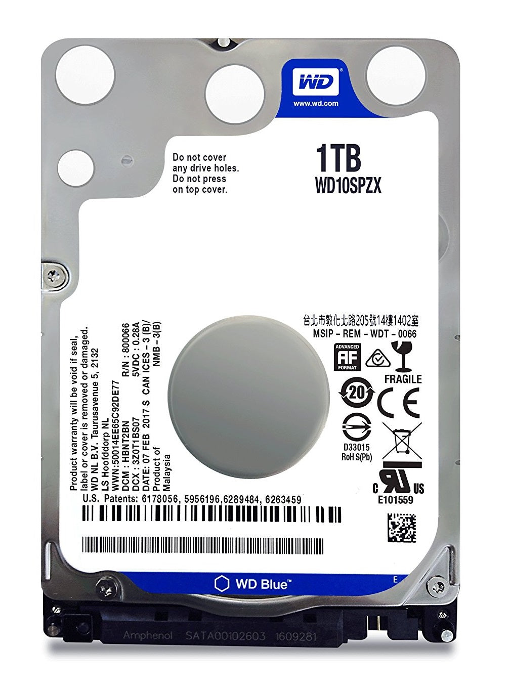 WD Blue 1TB Mobile Hard Disk Drive - 5400 RPM SATA 6 Gb/s 128MB Cache 2.5 inch - WD10SPZX (Renewed)
