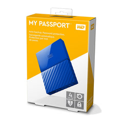 WD 4TB Blue My Passport  Portable External Hard Drive - USB 3.0