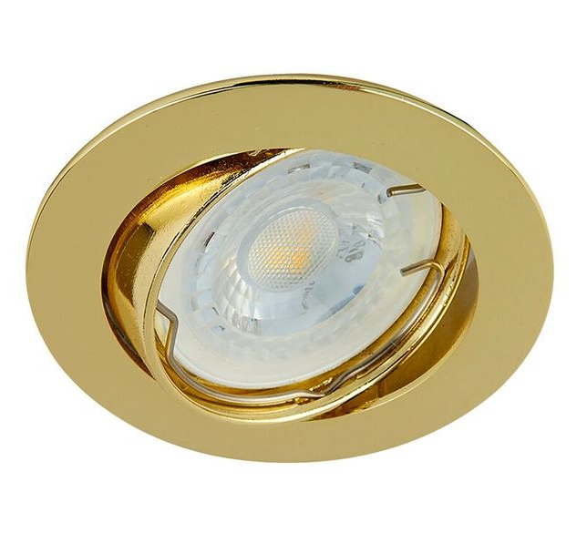 Lámpara interior direccionable redonda empotrada, dorado